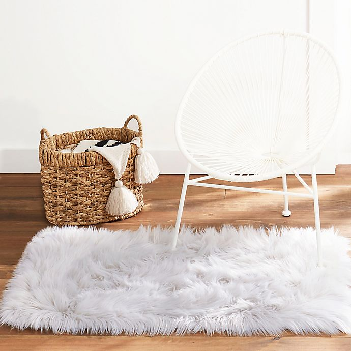 Arctic Grey Fur Accent Rug - 2ft x 3ft - Brand New
