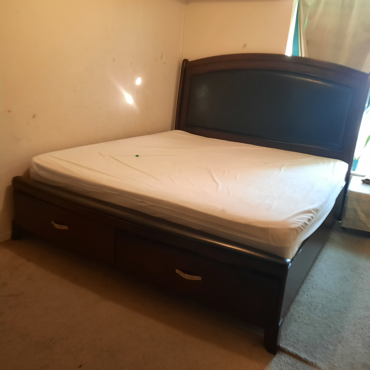 King Size Bed Frame with Storage - almost new