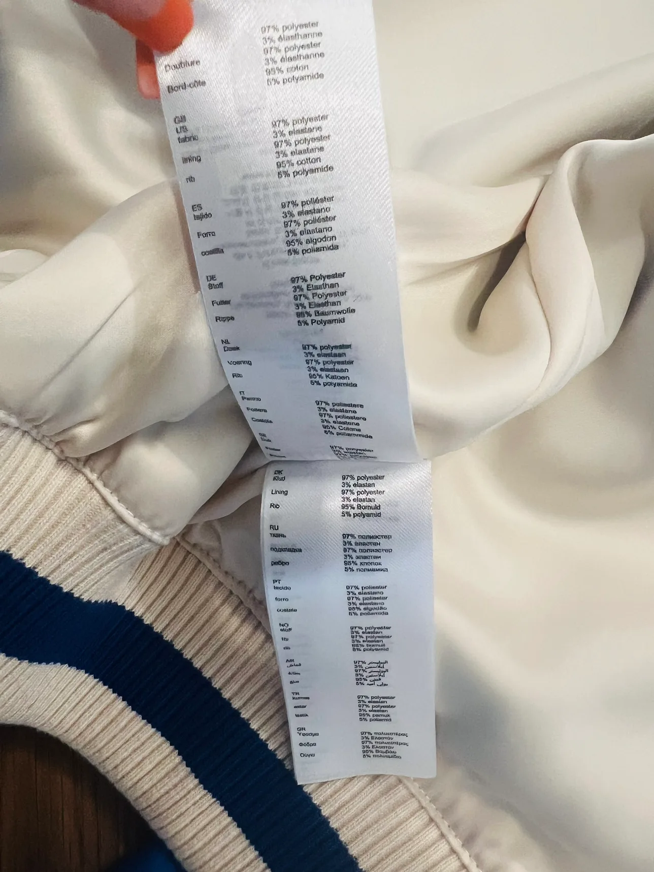 Maje Bacary Satin Blue Varsity Bomber Jacket image indicator(5)