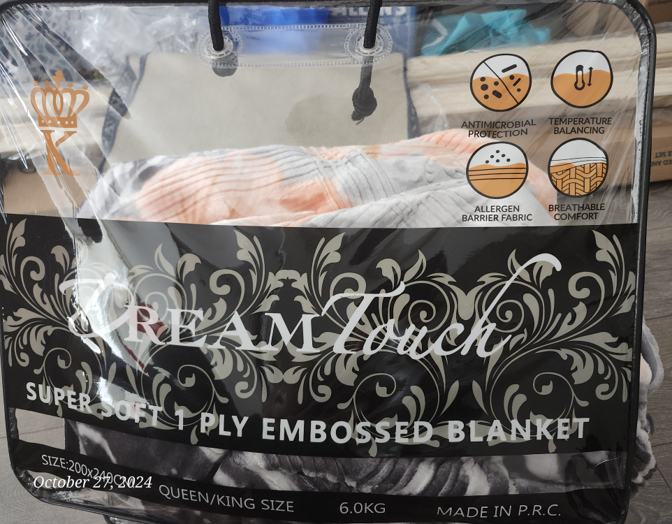 Cream Touch Super Soft Plush Embossed Blanket