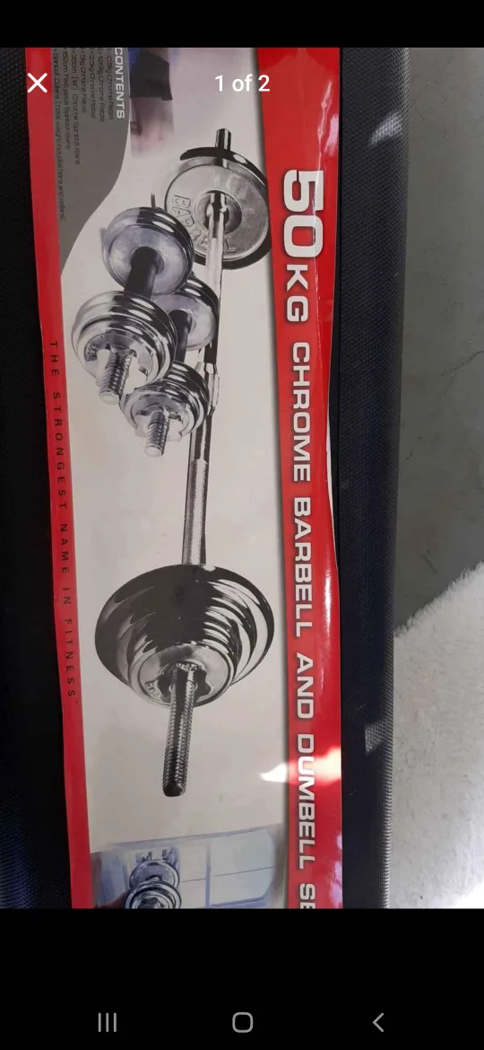 50 kg Chrome Barbell and Dumbbell Set thumbnail