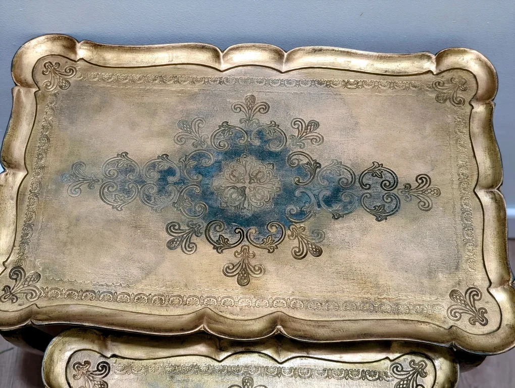 MCM Florentine 3 Nesting Tables Hollywood Regency Italian image indicator(9)