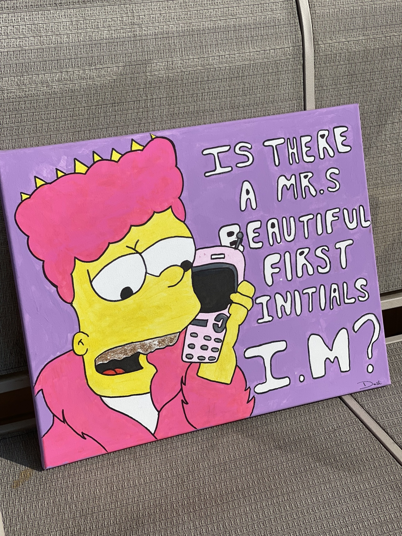 Hand Painted Simpsons Canvas