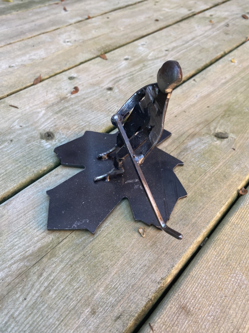 Metal Hockey Player Figurine