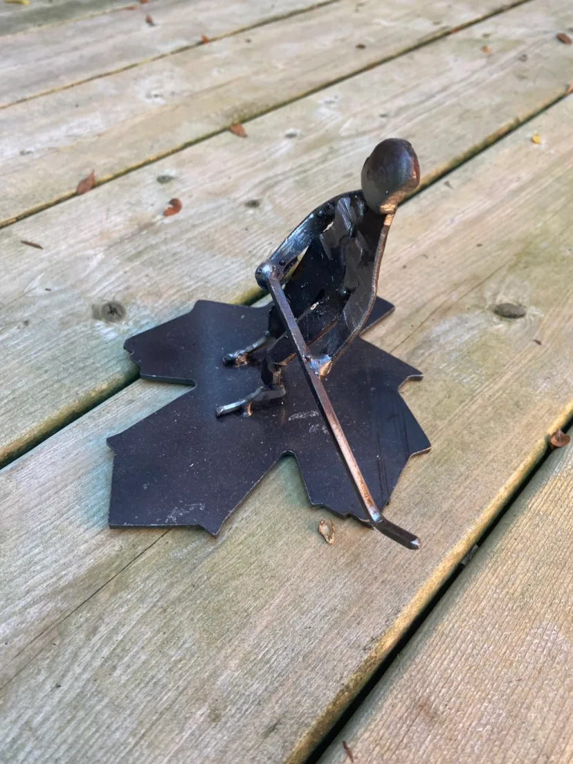 Metal Hockey Player Figurine