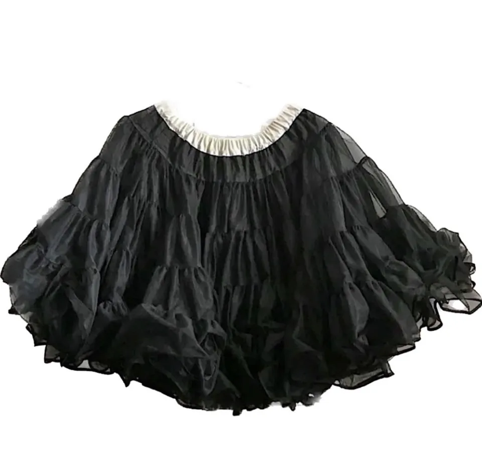 Vintage Black Petticoat Crinoline Square Dance Skirt thumbnail