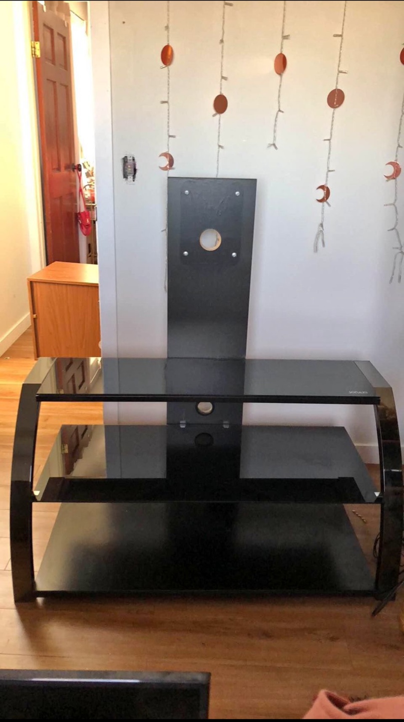 Black Glass TV Stand
