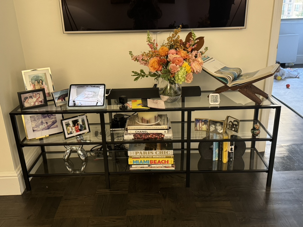Glass Top Console Table