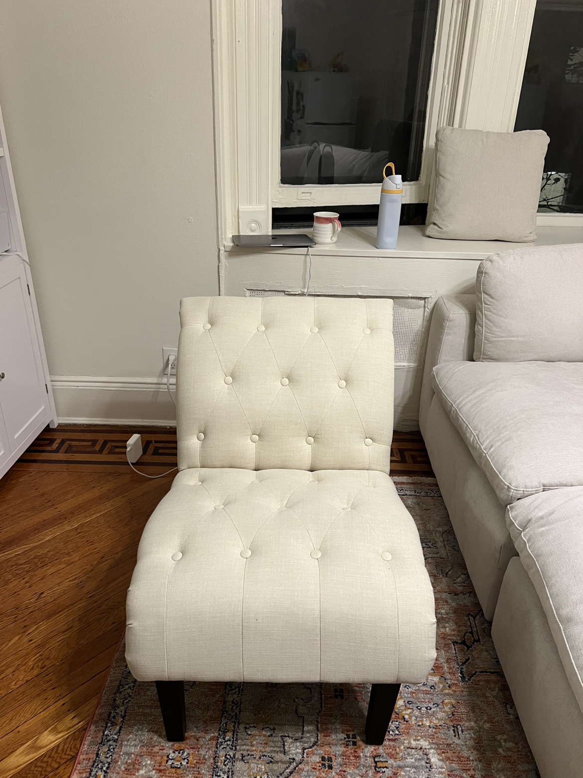 Beige Upholstered Accent Chair - photo 3