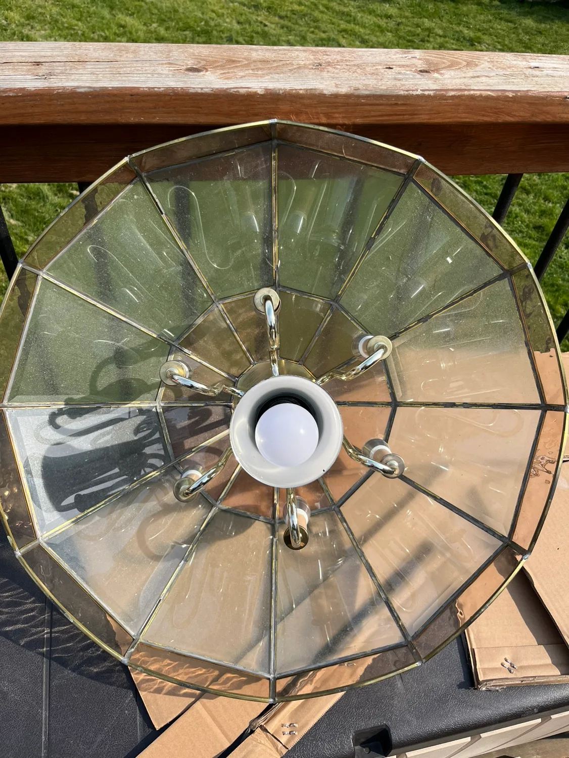 Chandelier with Stained Glass Shade thumbnail