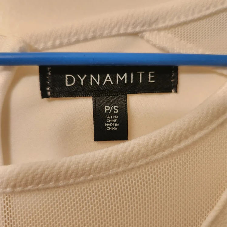 White long sleeve top with mesh detail image indicator(2)