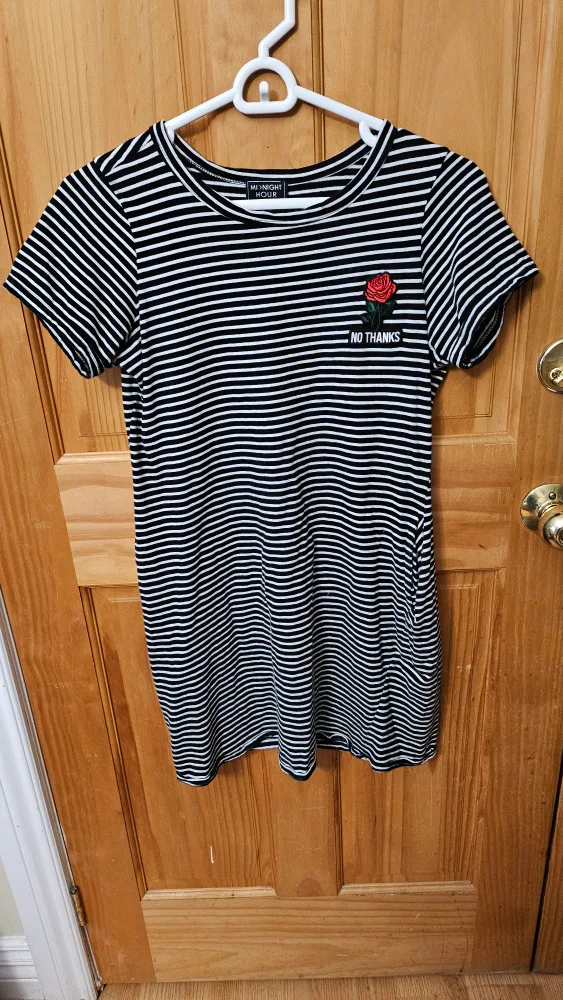Midnight Hour Black & White Striped Dress thumbnail