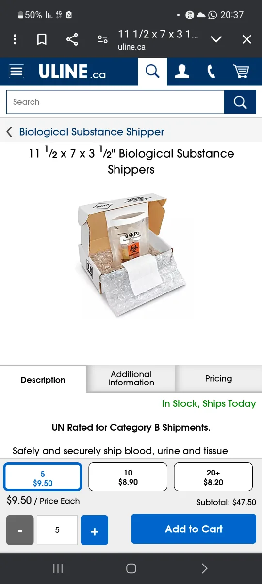 U Line Bio sample shipping box image indicator(5)