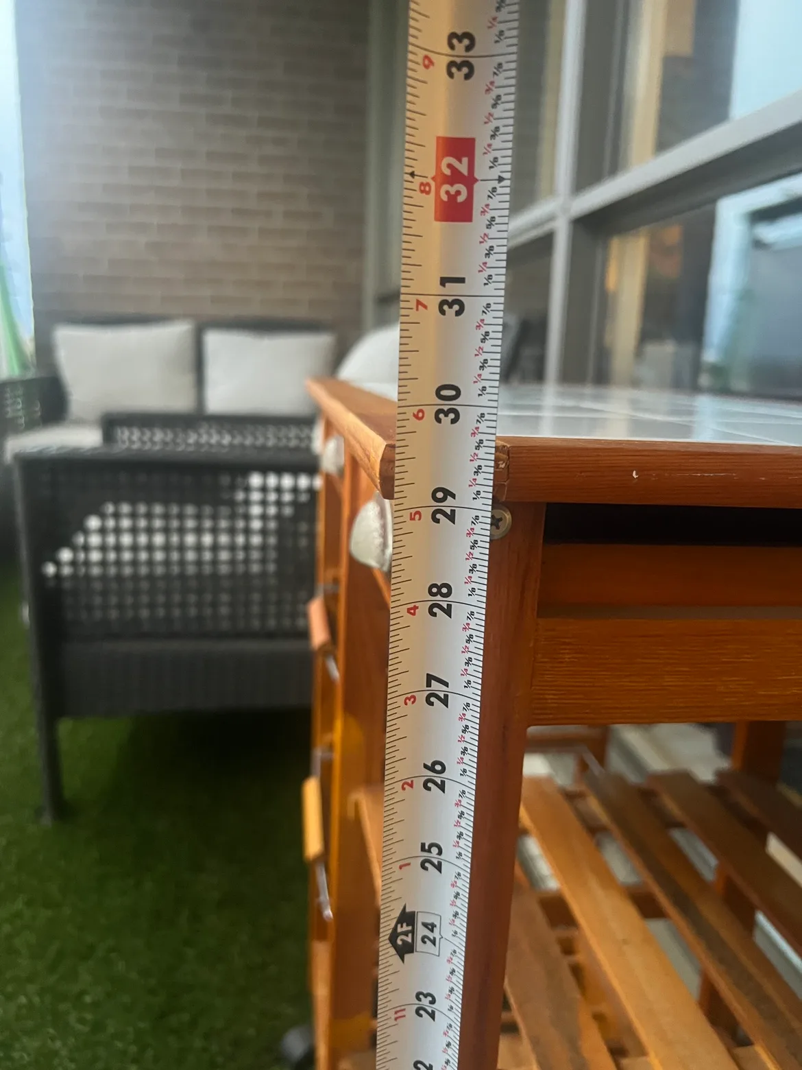 Wooden Bar Cart on Wheels - Tile surface image indicator(10)