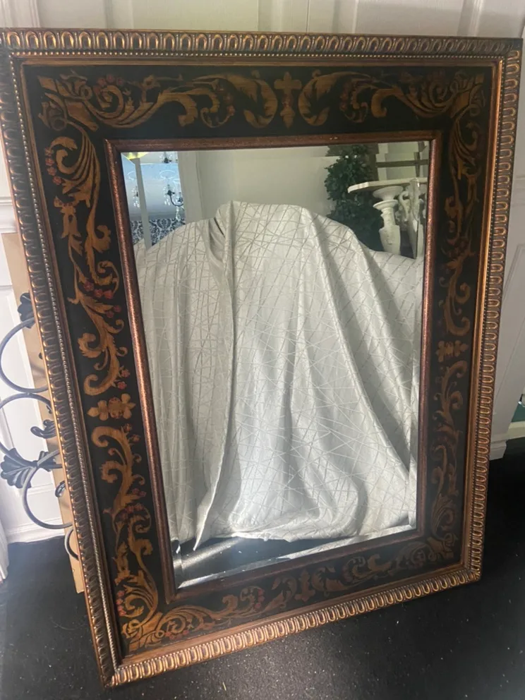 Black & Gold Large Ornate Mirror image indicator(2)