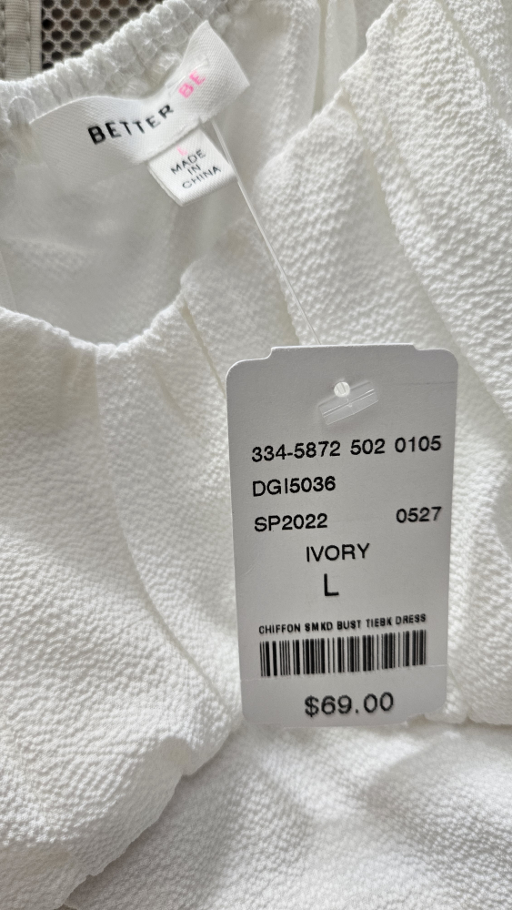 NWT Better Be Chiffon Smocked Bust Tie-Back Dress - photo 3