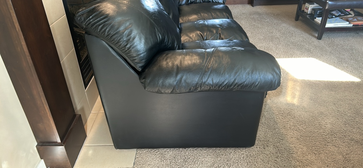 Black Leather Sofa - photo 2