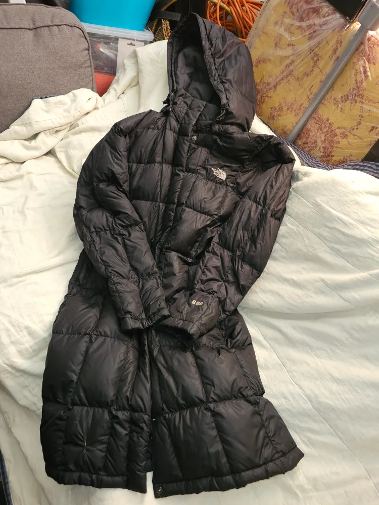 North Face Black Puffer Down Long Coat thumbnail