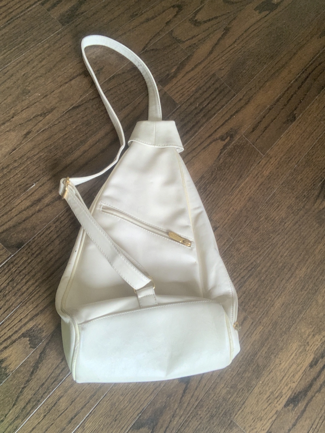 White Leather Sling Bag - photo 2