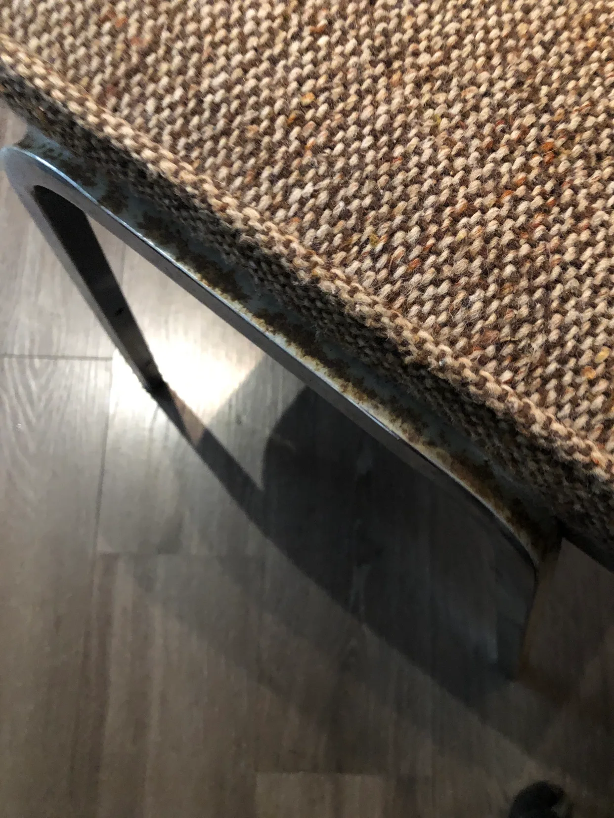 Metal Chair with Brown Fabric （metal rusted) image indicator(4)