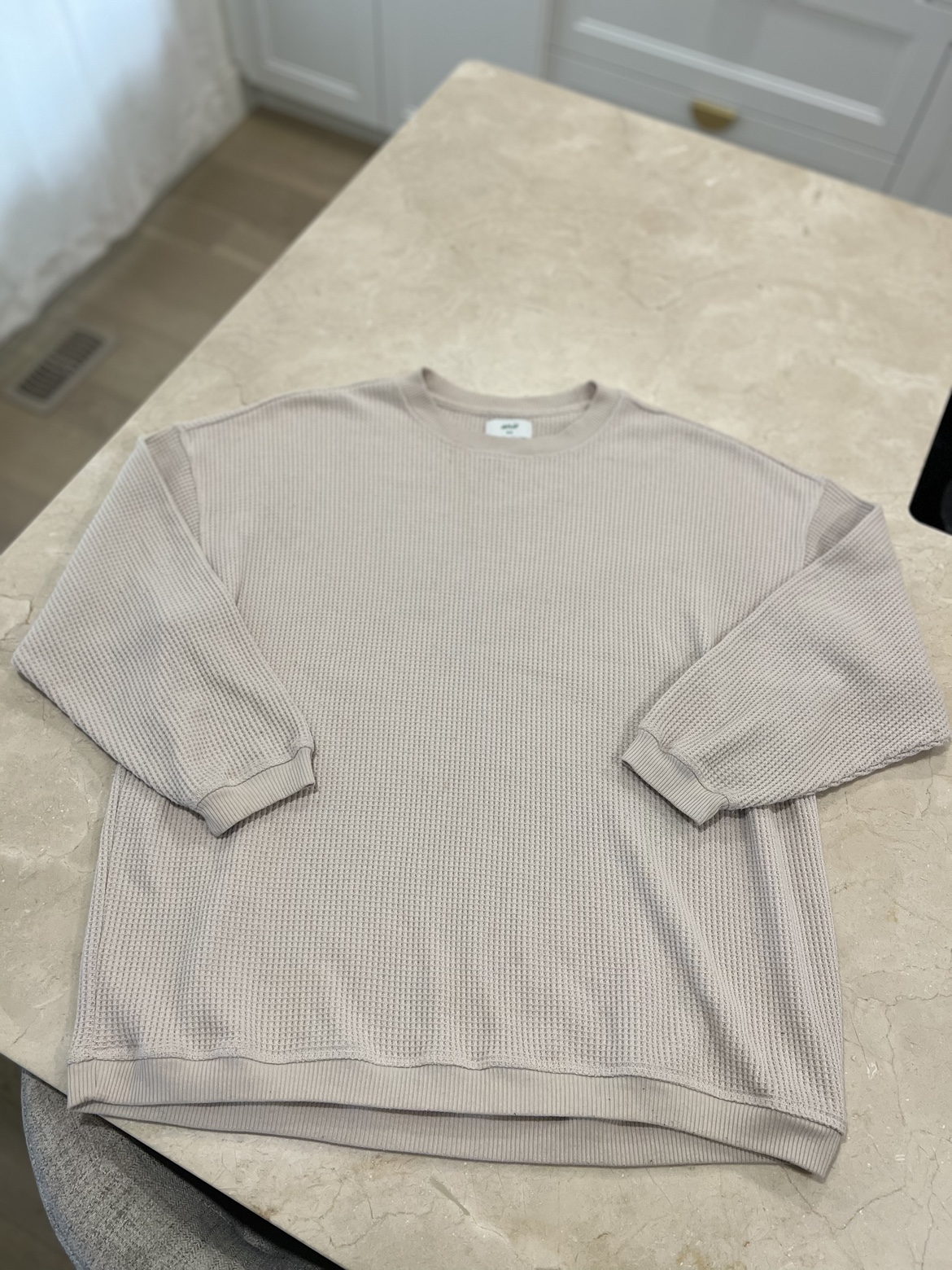 Aerie Oversized Waffle knit crew