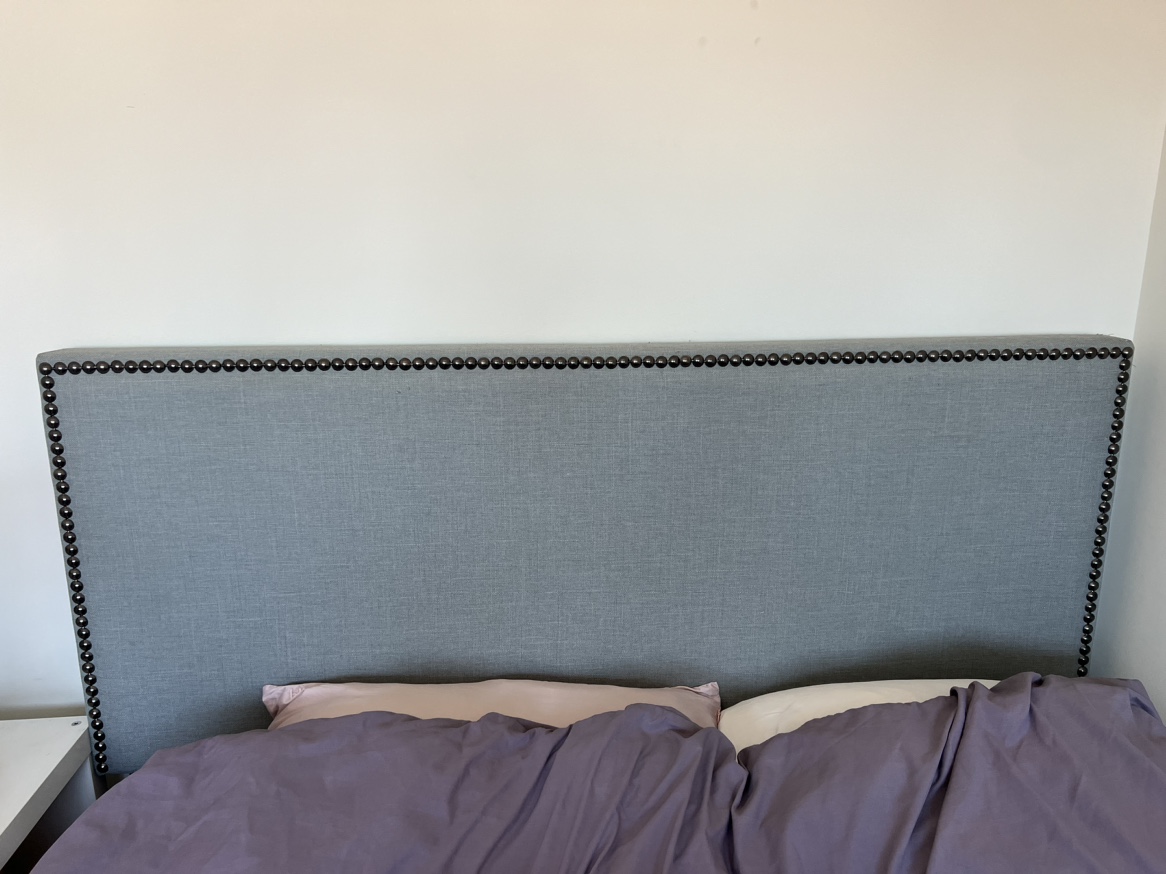 Slate Gray Blue Upholstered Full Size Headboard