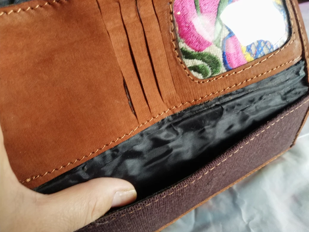 🎃🍁 #freecycle ~ Embroidered Leather Wallet - photo 5