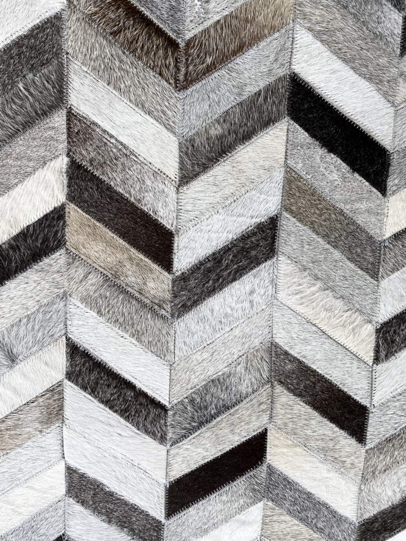Chevron Leather Cowhide Rug - photo 2