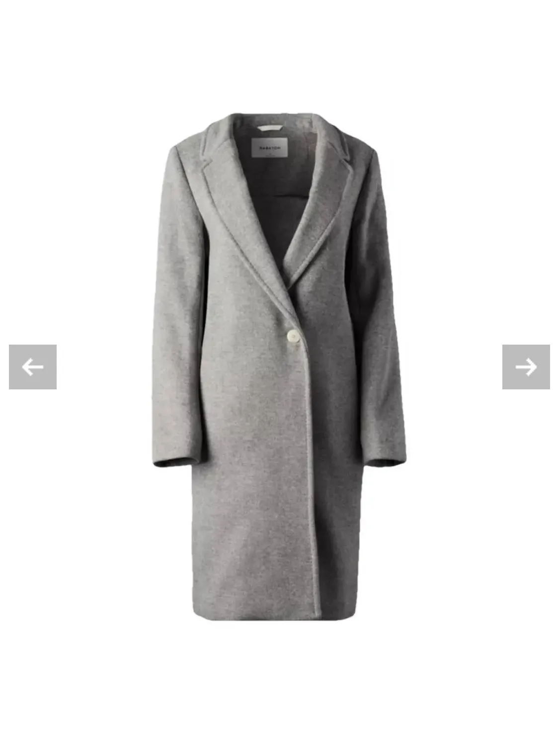 Babaton Grey Wool Coat Size S thumbnail