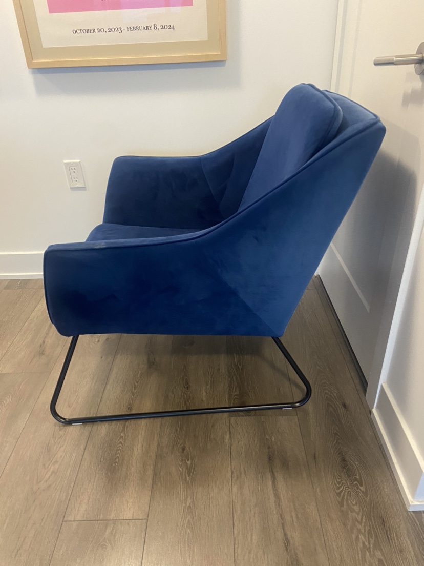 Blue Velvet Accent Chair - photo 2