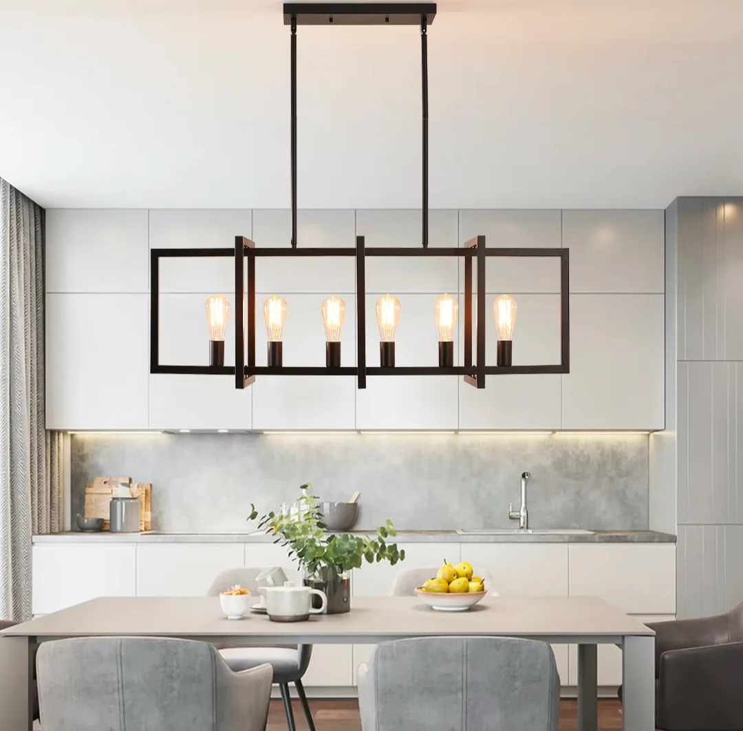 6 Light Black Farmhouse Chandelier image indicator(2)