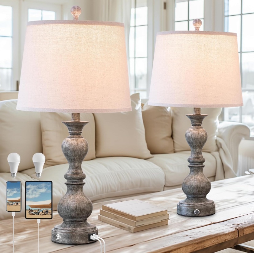 Set of 2 Touch Control Table Lamps