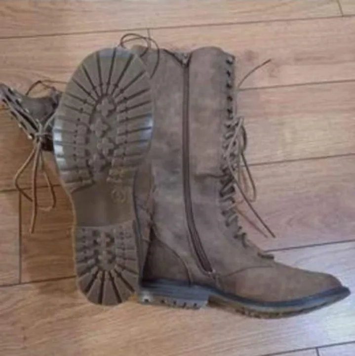 Brown Knee-High Lace-Up Boots image indicator(3)