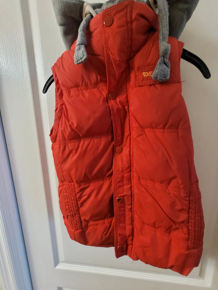 #freecycle - Red Puffer Vest with Detachable Hood thumbnail