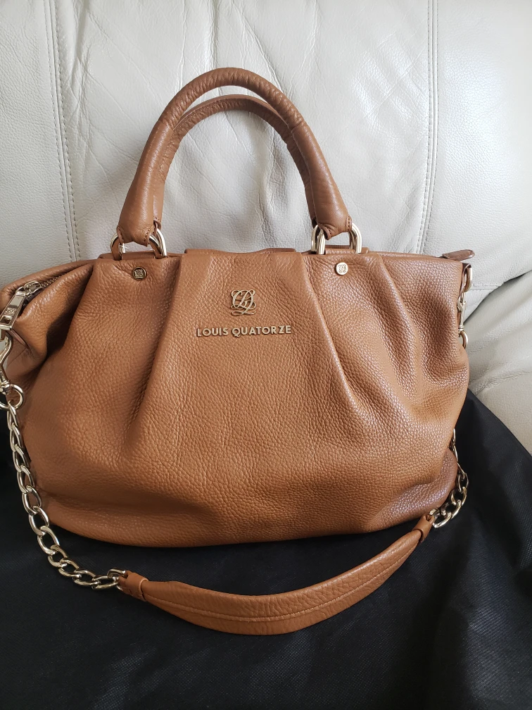 Louis Quatorze Brown Leather Handbag
