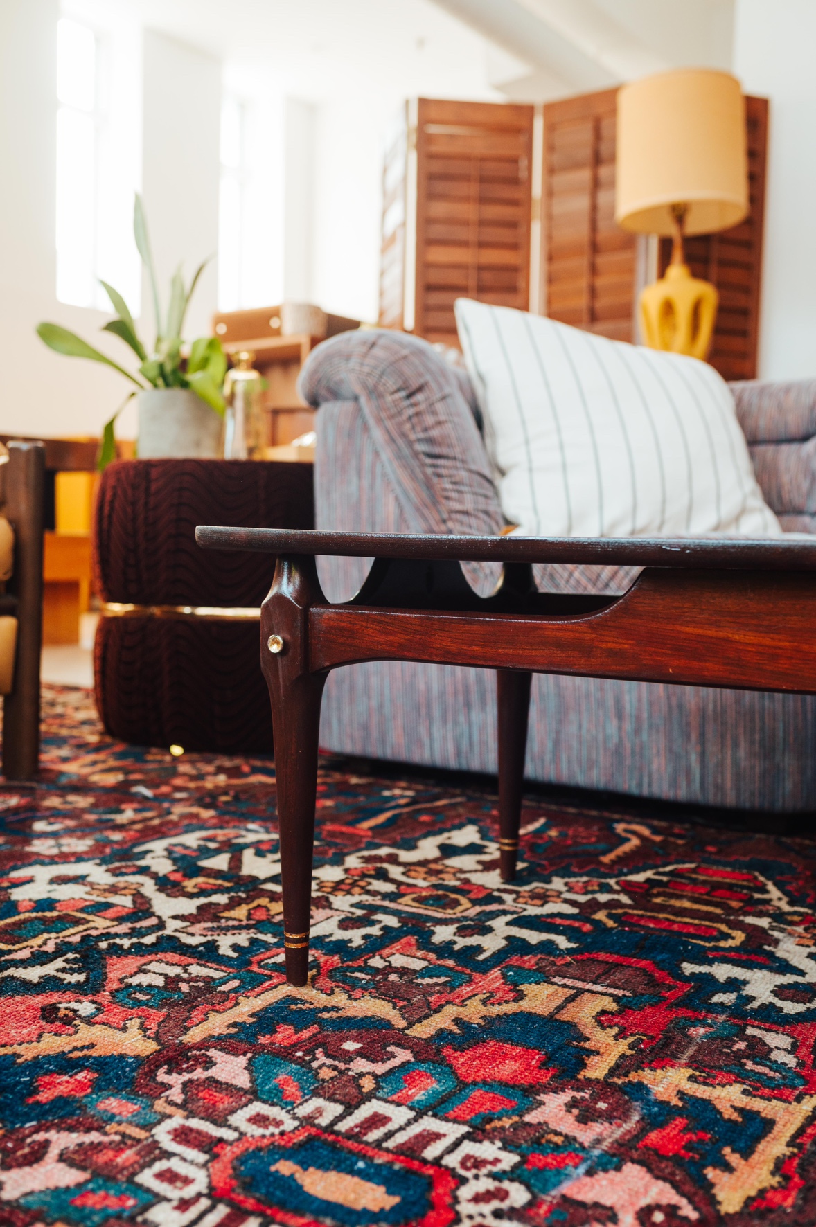 Mid-Century Modern Solid Wood Coffee Table