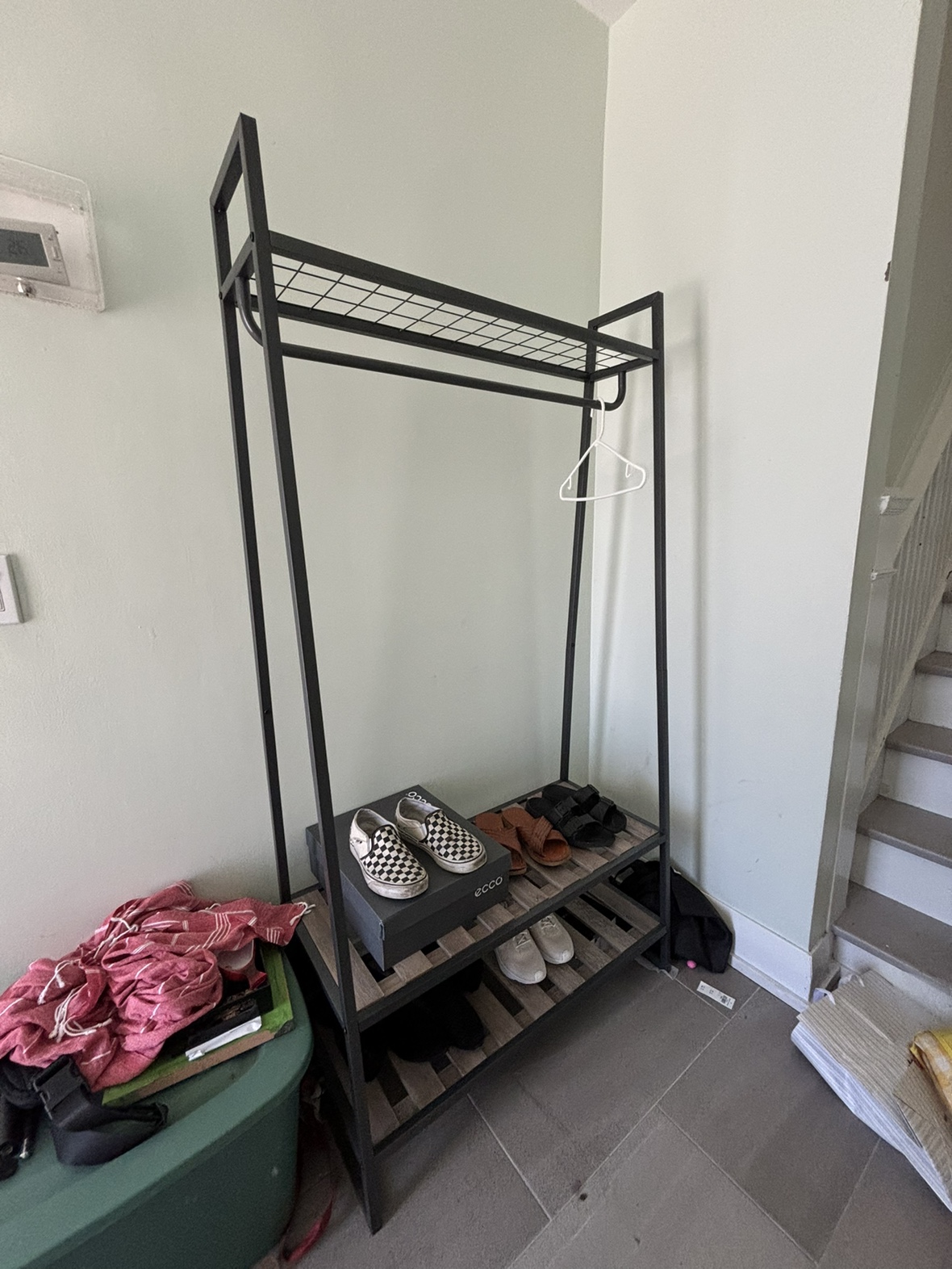 Metal Coat Rack with Shoe Shelf - MOVING SALE