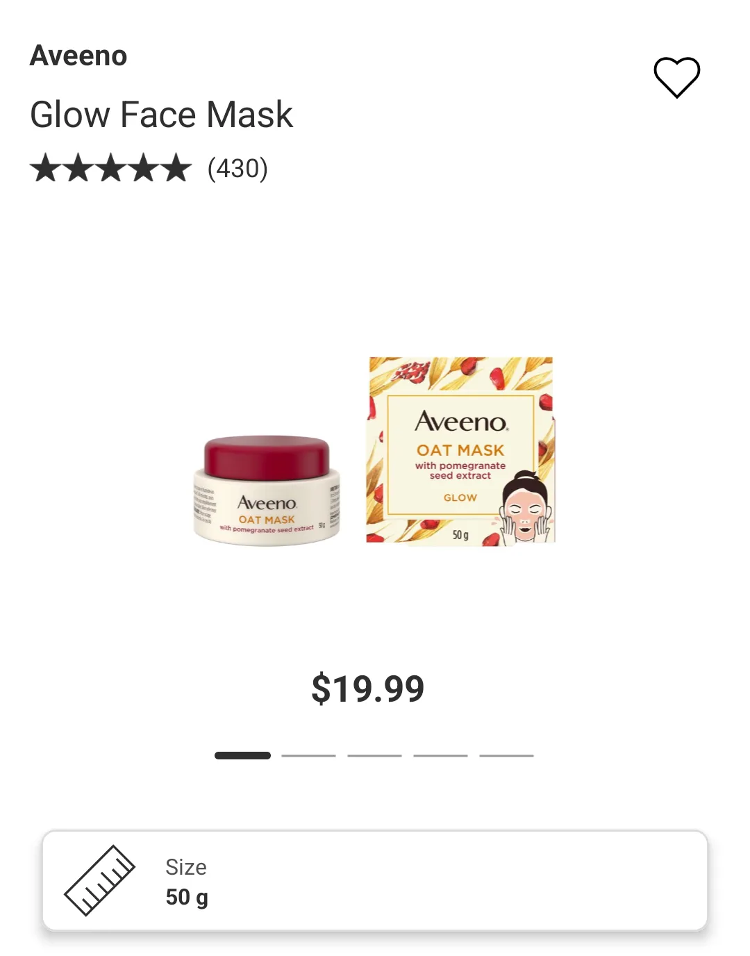 Aveeno Oat Mask - Glow Face Mask image indicator(2)