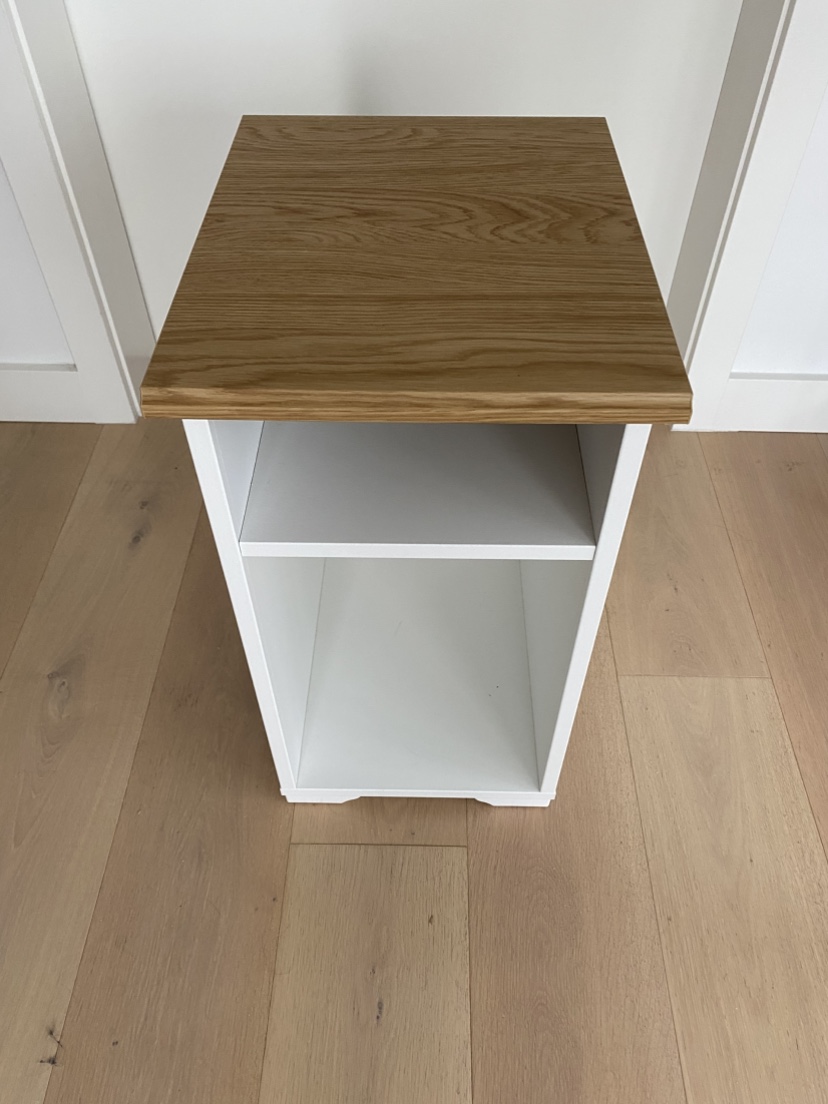 2 White Bed Table with Shelf - photo 2