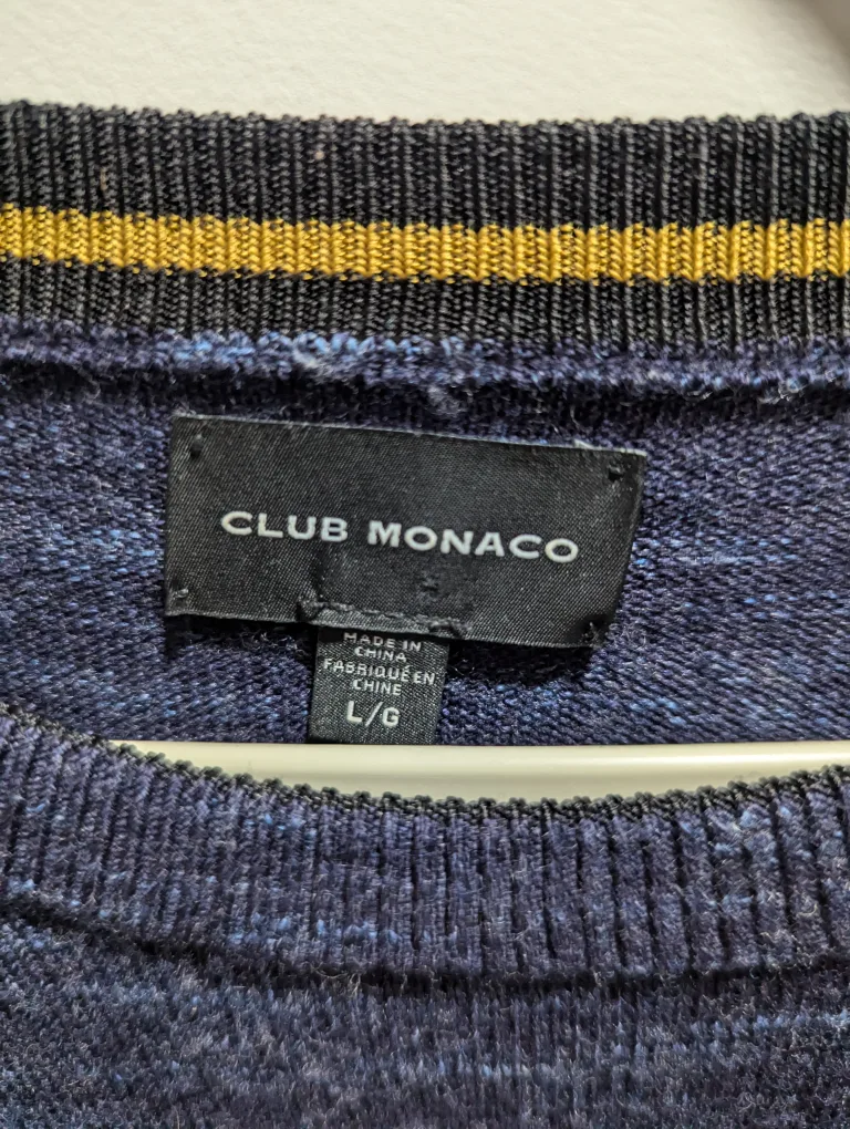 club monaco navy Marino wool sweater - large image indicator(2)