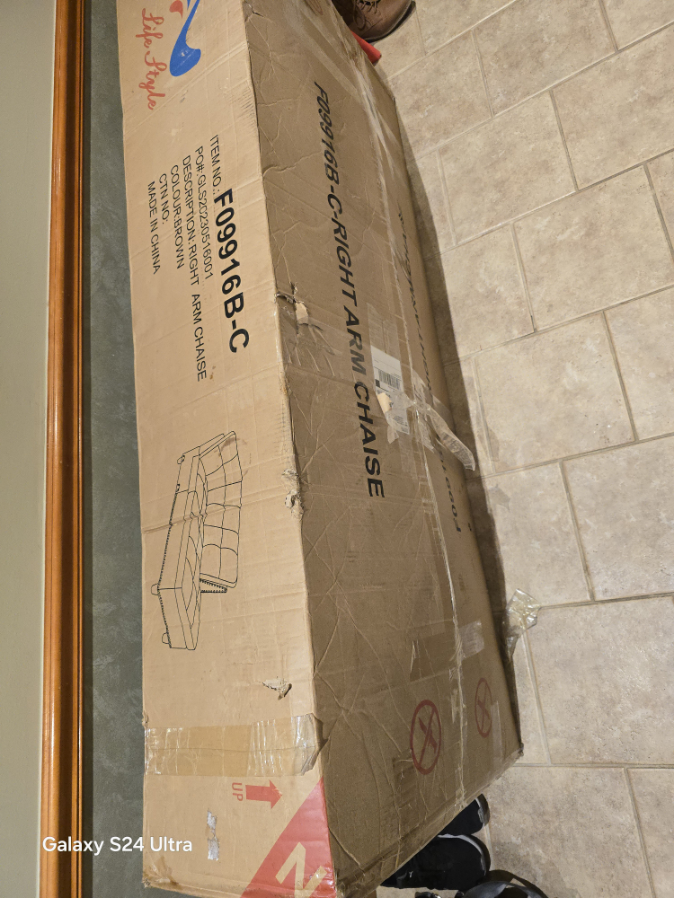 Brown L-Shaped Sofa with Ottoman - photo 4