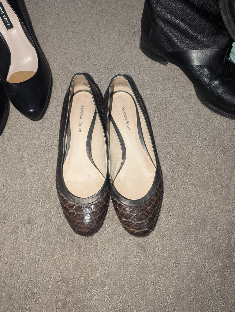 Alexandre Birman Snake Skin Flats