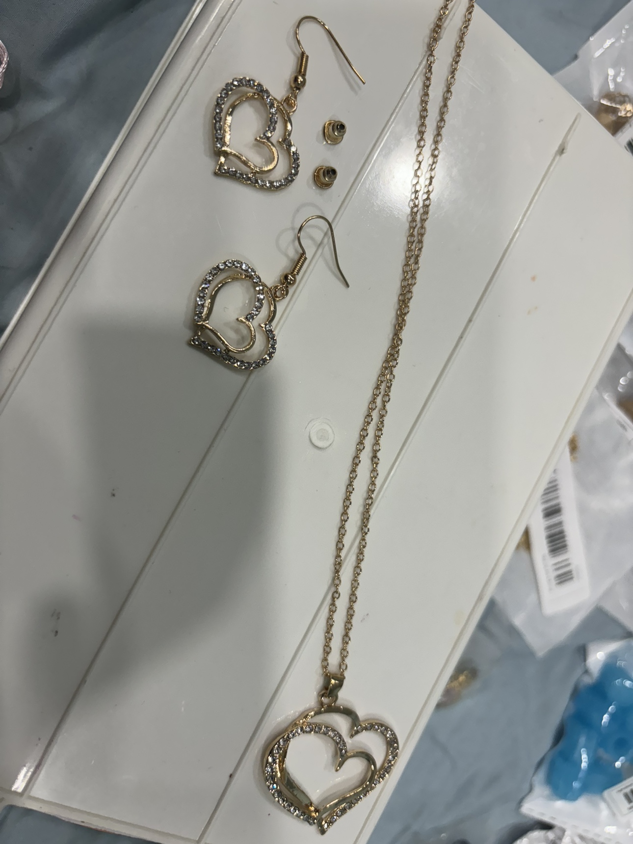 Heart Necklace and Earrings Set