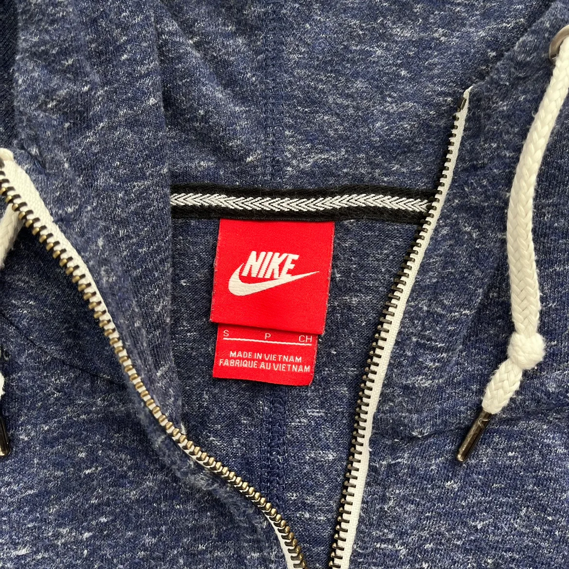 Nike Zip Up Drawstring Heathered Blue Hoodie Size Small image indicator(4)