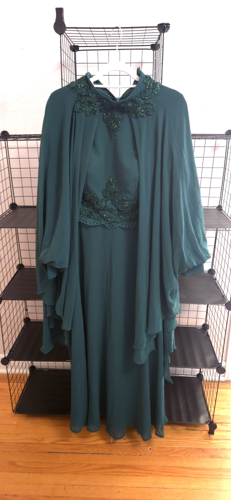 Emerald Green Abaya with Cape - photo 4