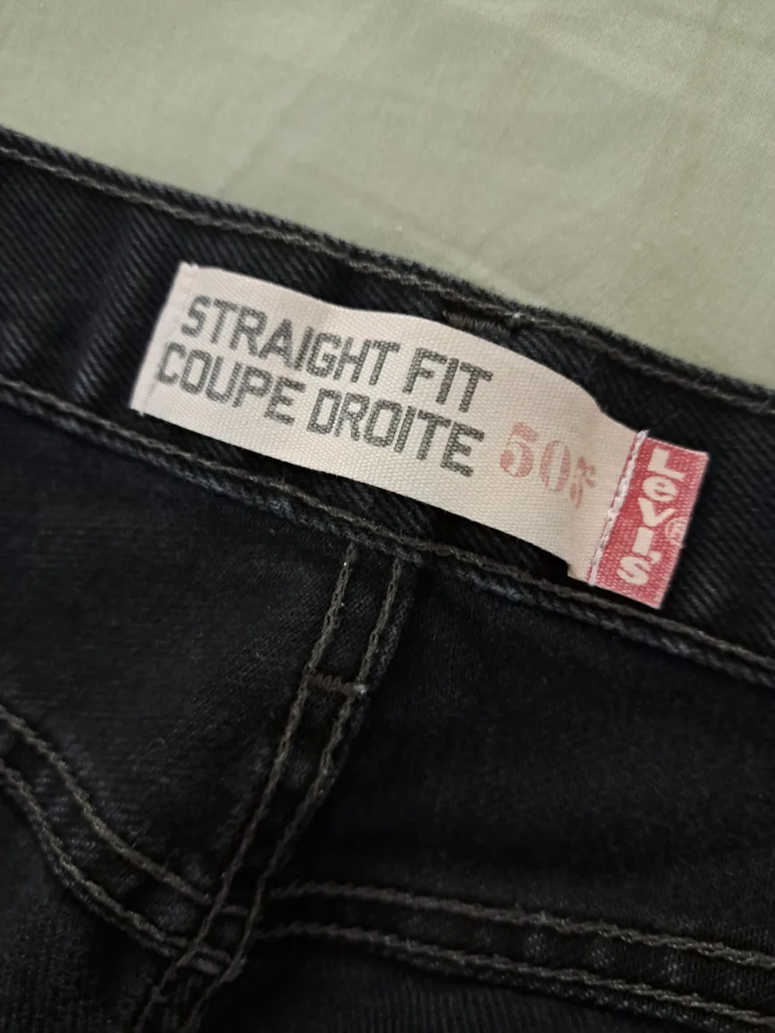 34x30 vintage Levi's straight fit 505 black jeans image indicator(10)