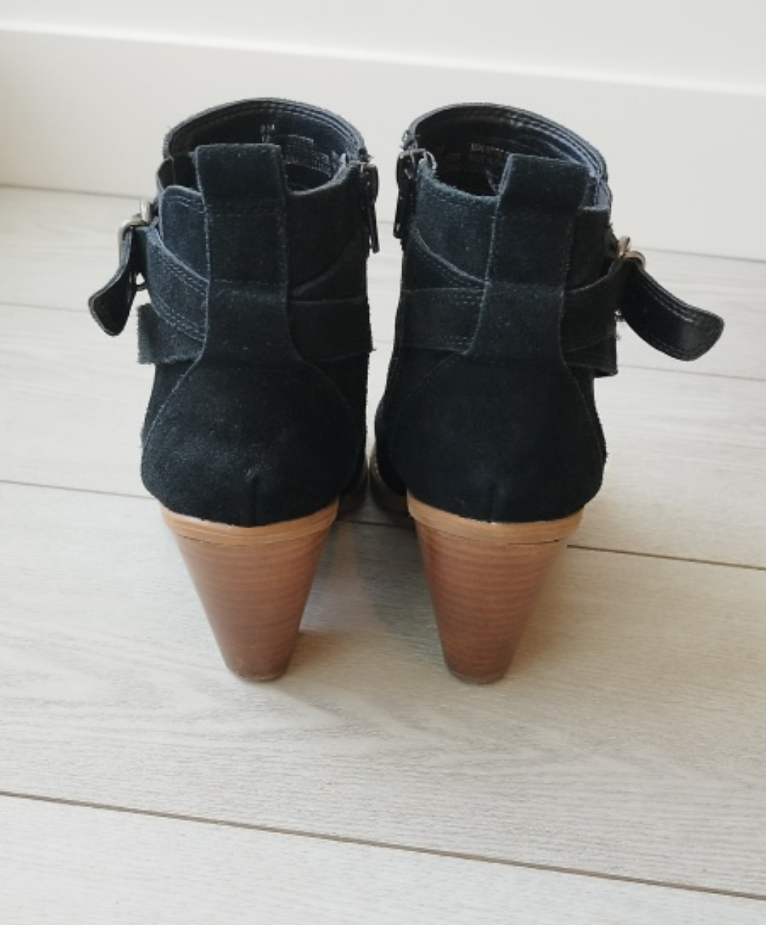 Black Suede Buckle Ankle Boots - photo 4