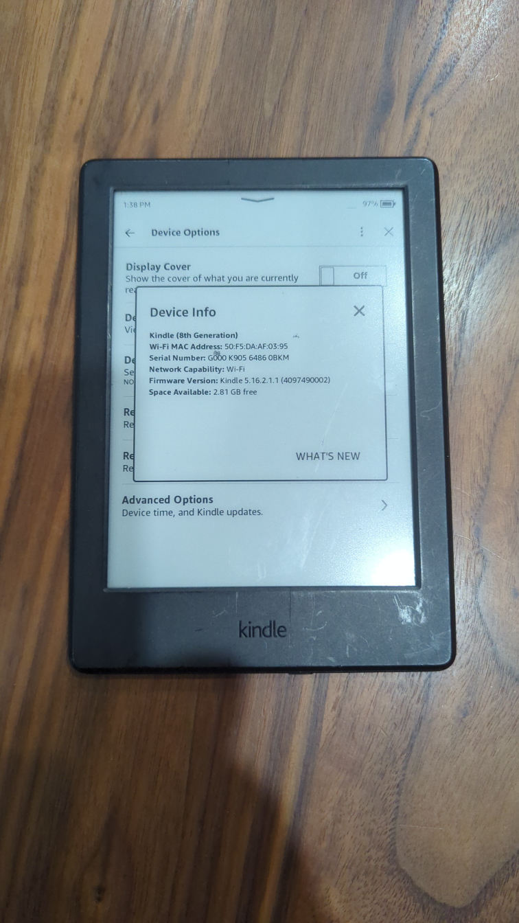Kindle 8th Generation E-reader