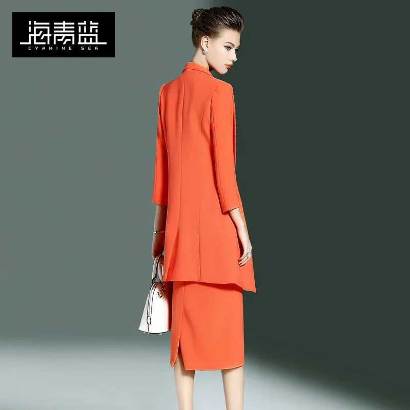 Cyanine Sea Orange Dress Suit image indicator(2)