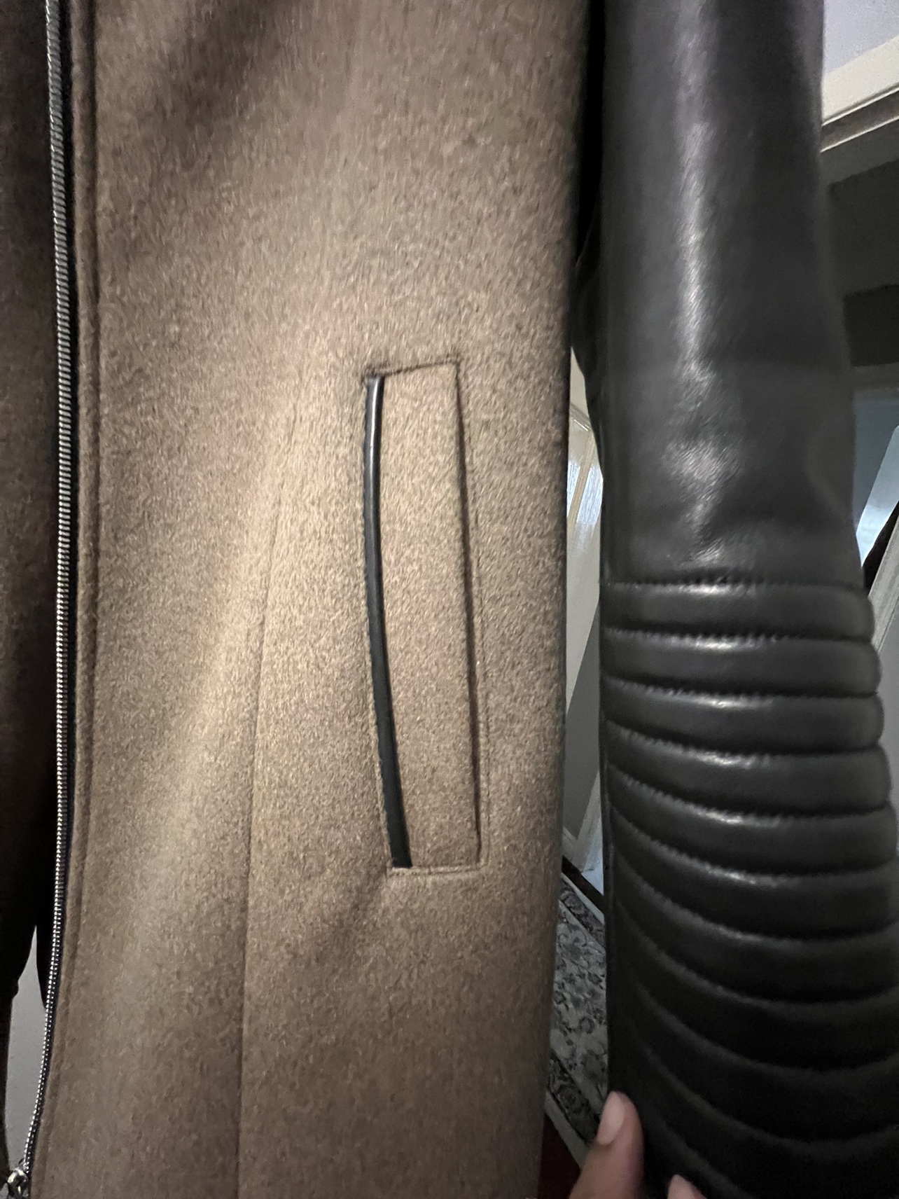 Women's Brown Wool and Leather Coat (Danier  Leather) - photo 5